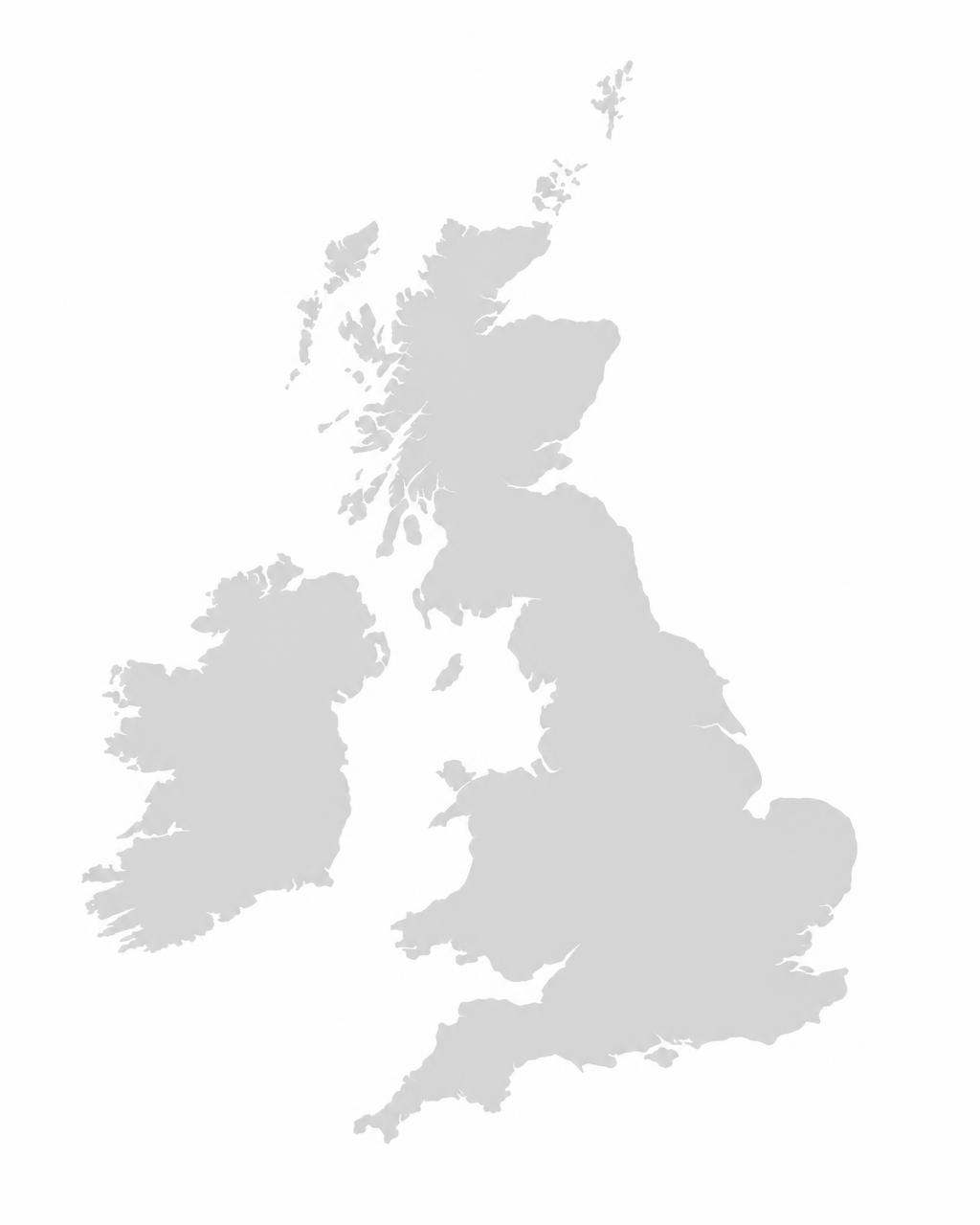 Map of the United Kingdom showing Becks & Clates offices